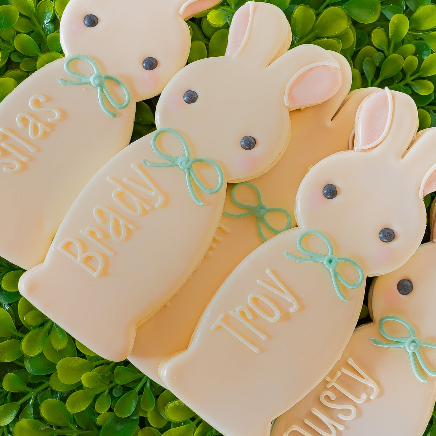 Tall Boy Bunny, Personalized, Individual Cookie