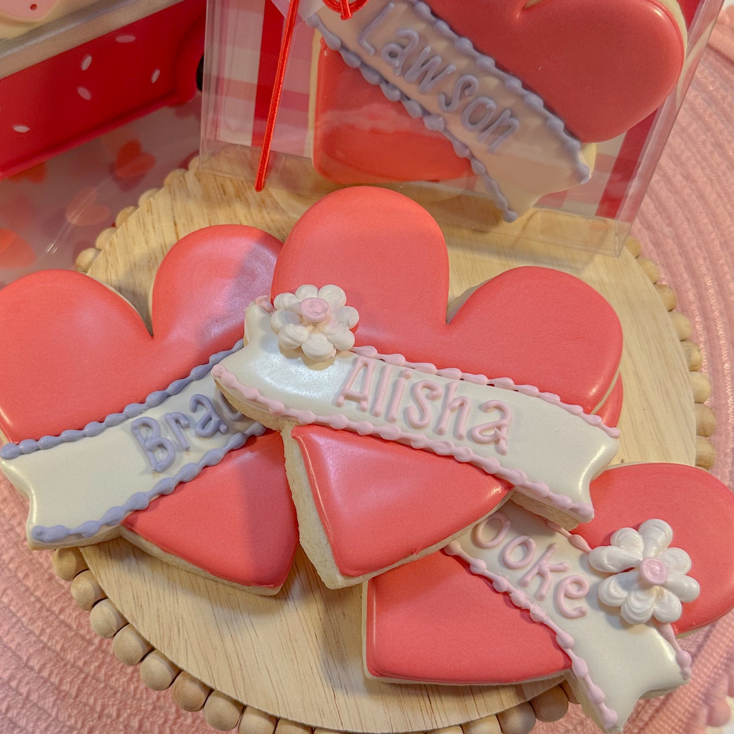 Heart with Banner, Personalized, Individual Cookie, Large