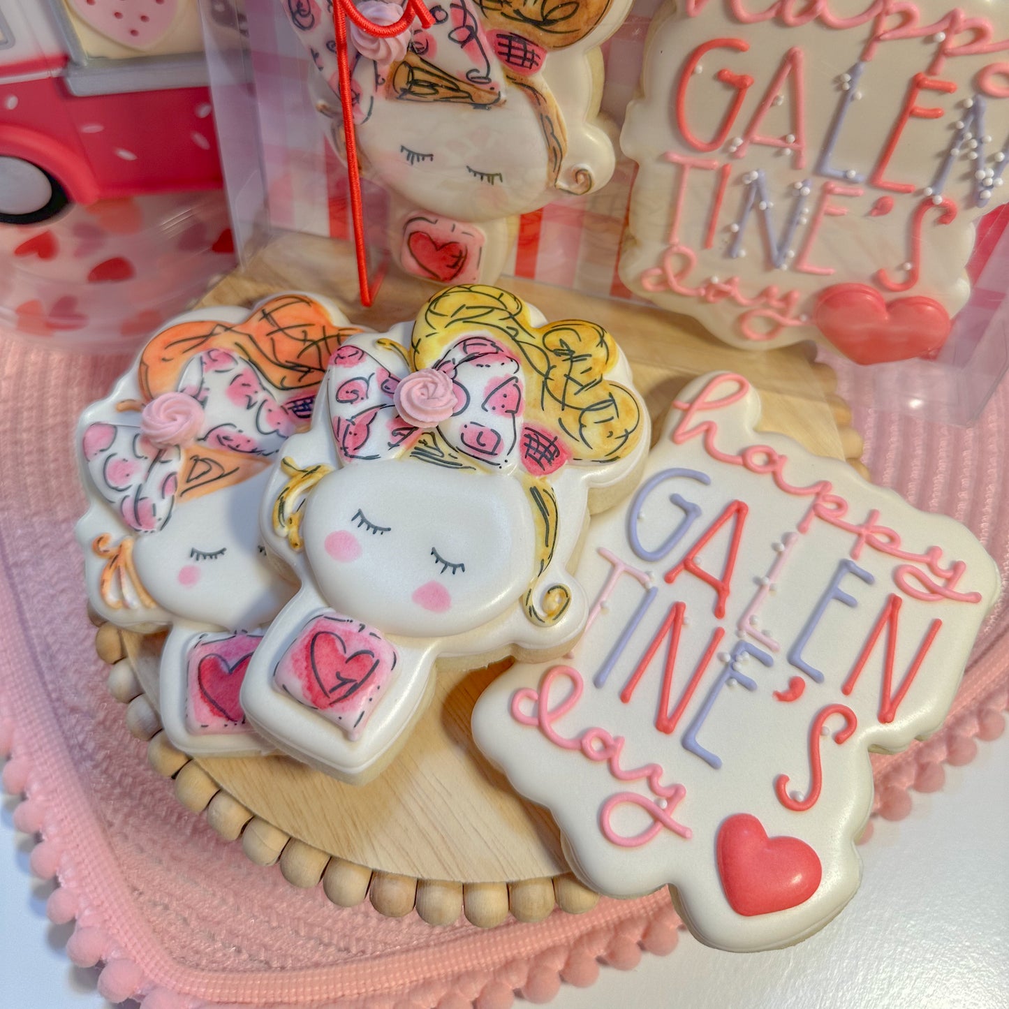 Happy Galentine’s,Two Cookie Set, 1 Medium, 1 Large