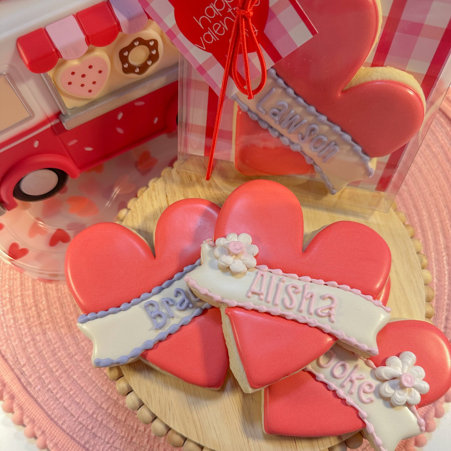 Heart with Banner, Personalized, Individual Cookie, Large