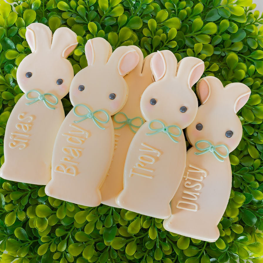 Tall Boy Bunny, Personalized, Individual Cookie