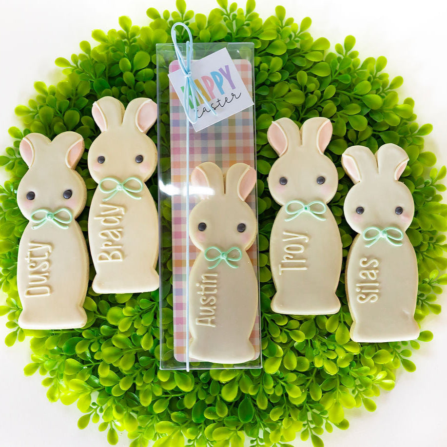 Tall Boy Bunny, Personalized, Individual Cookie