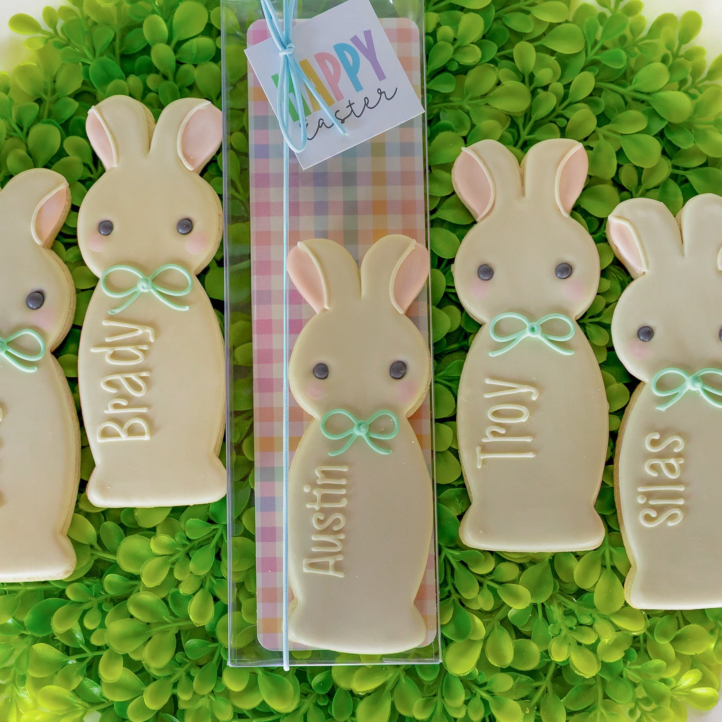 Tall Boy Bunny, Personalized, Individual Cookie